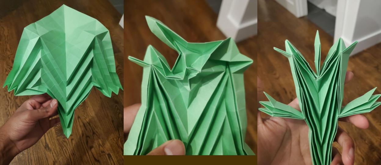 Origami lizard folding steps