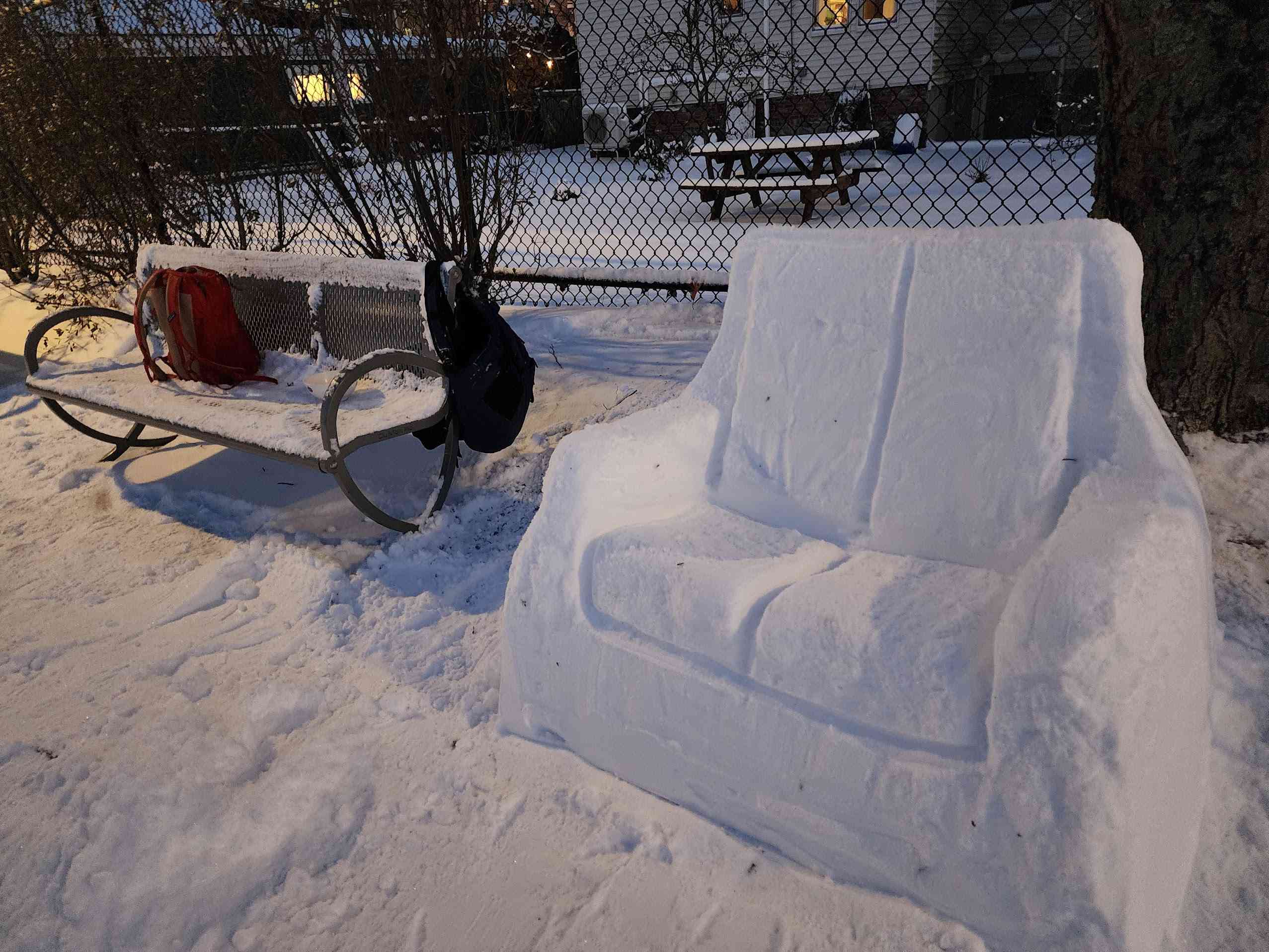 Snow couch before dude added