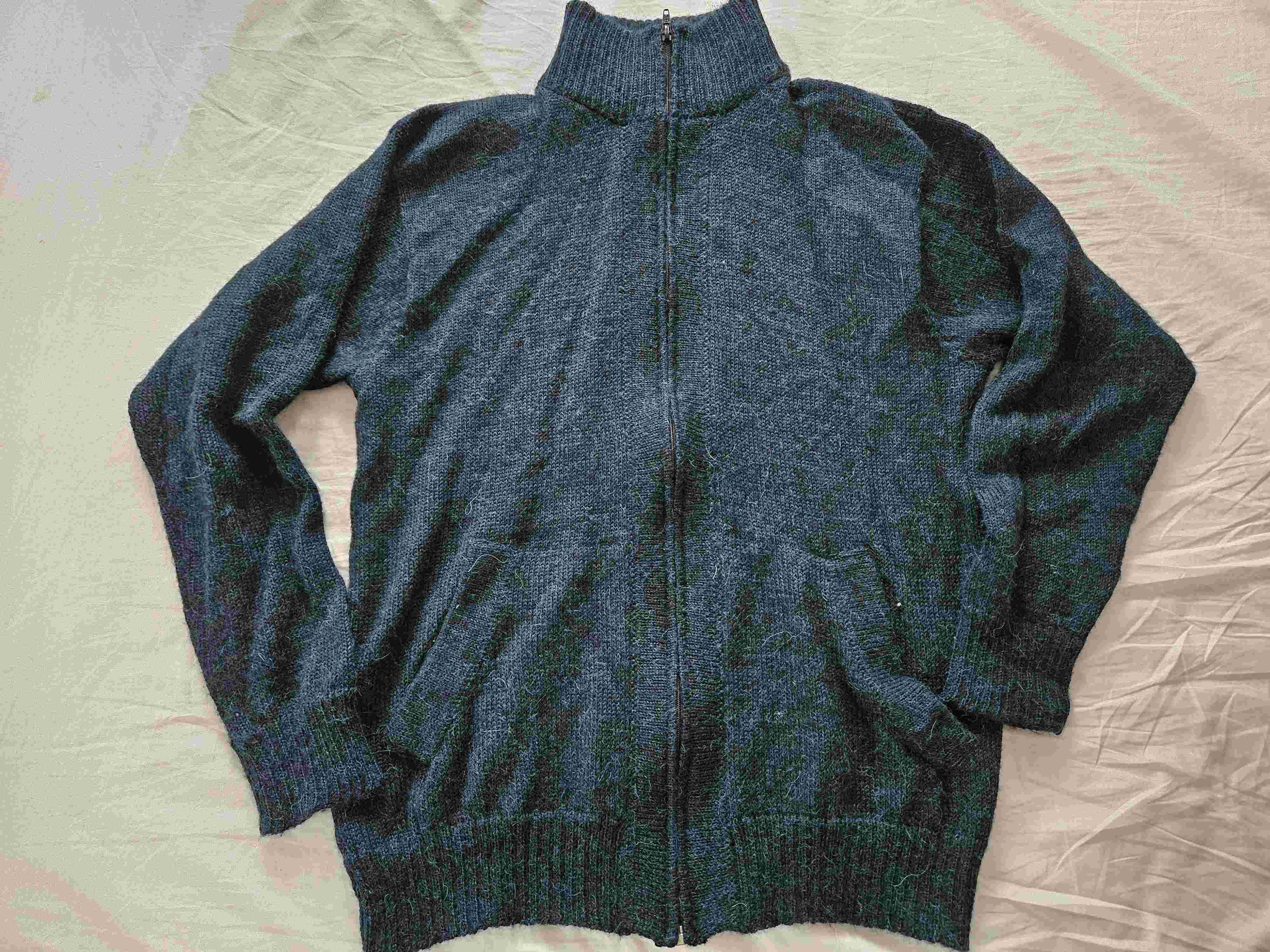 Full zip baby alpaca sweater