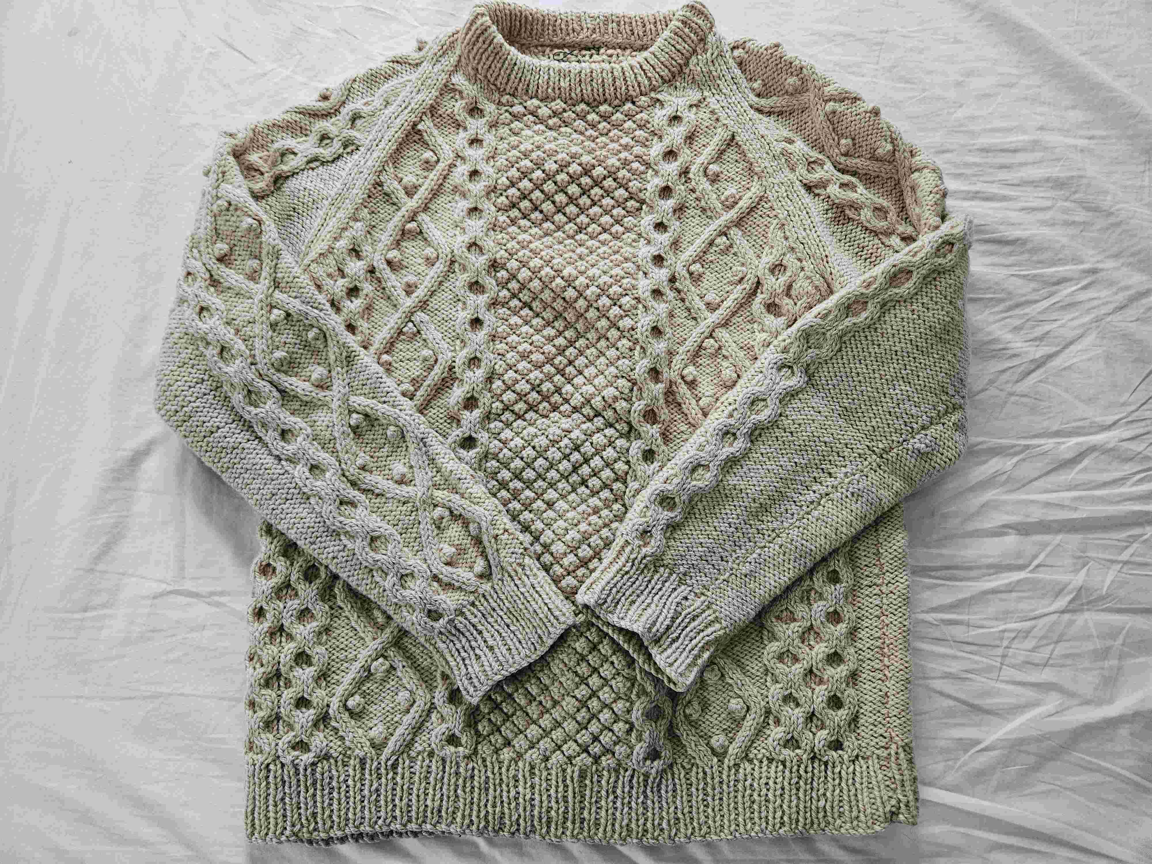 Vintage handknit Irish Aran sweater